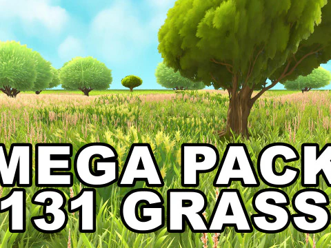 Megapaquete de plantas de c&eacute;sped Shader Mobile Ready Unity Unreal Engine Texturas CG