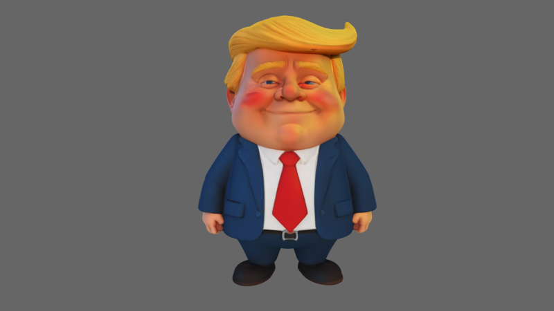 Donald Trump Stylized fbx Modello 3D .c4d .max .obj .3ds .fbx .stl .blend 