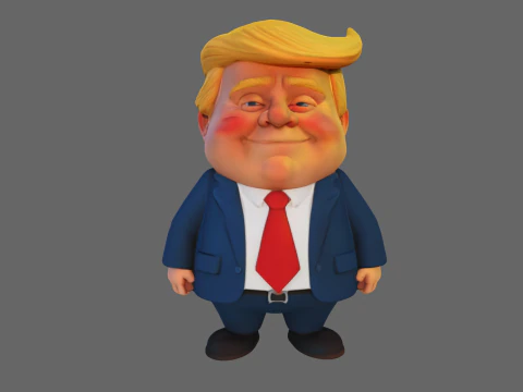 Fbx bergaya Donald Trump Model 3D