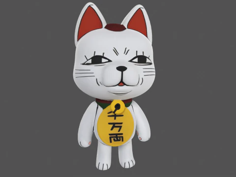 터보 할머니 단다단 고양이 3D 모델