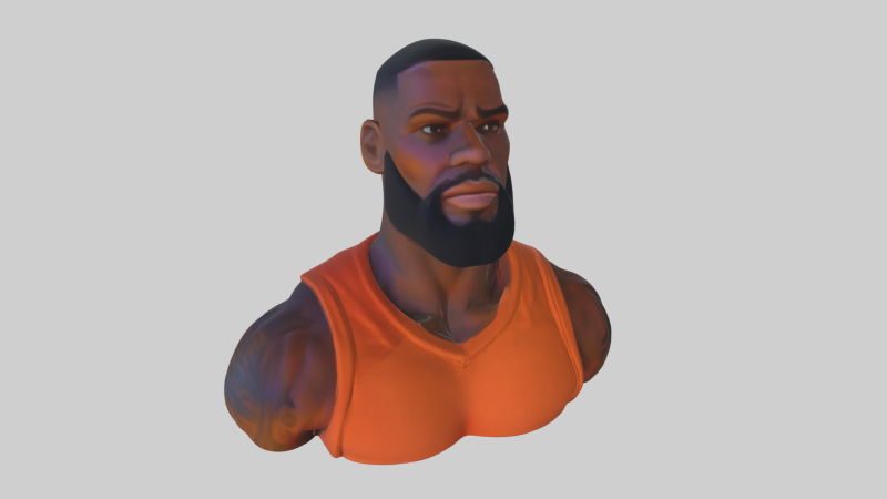 Lebron James bust for 3d printing 3D Модель .c4d .max .obj .3ds .fbx .stl .blend 