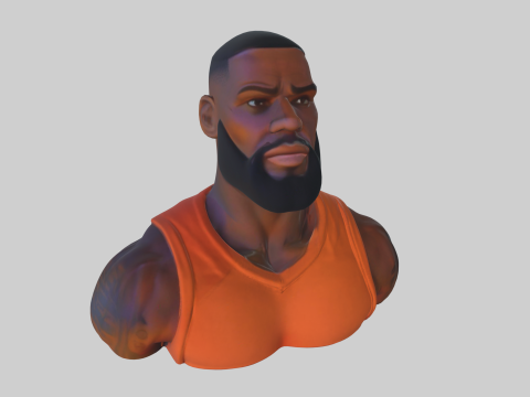 Lebron James bust for 3d printing Modello 3D
