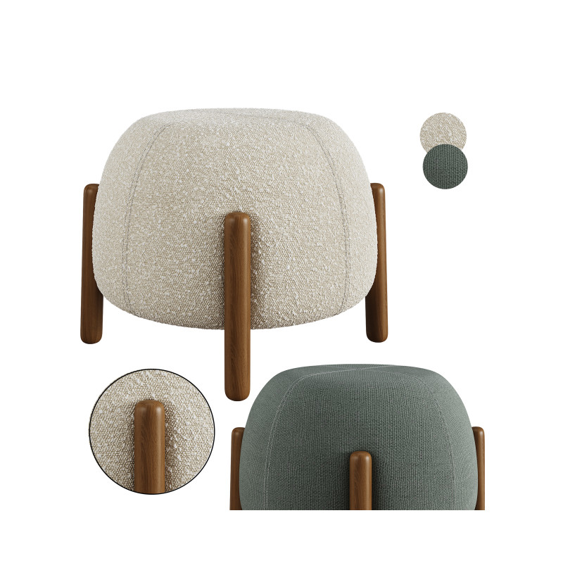 Wovenbyrd Mayfair Stackable Ottoman 3D Модель .c4d .max .obj .3ds .fbx .stl .blend 