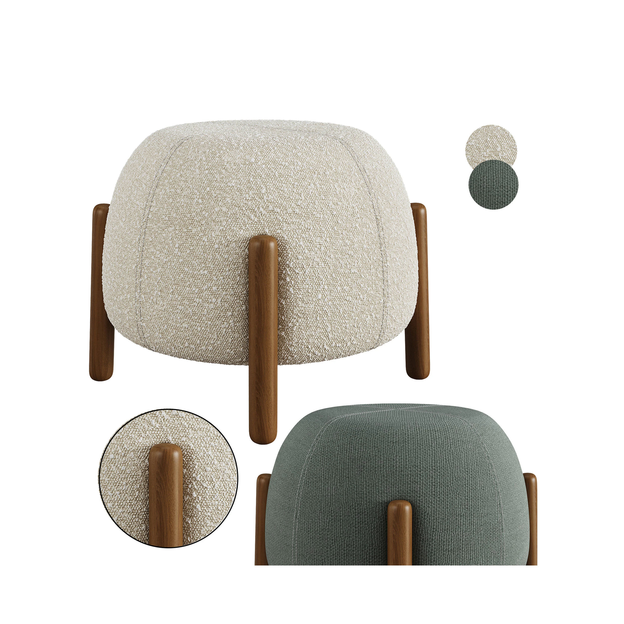 Wovenbyrd Mayfair 스택형 오토만 3D 모델 .c4d .max .obj .3ds .fbx .stl .blend 