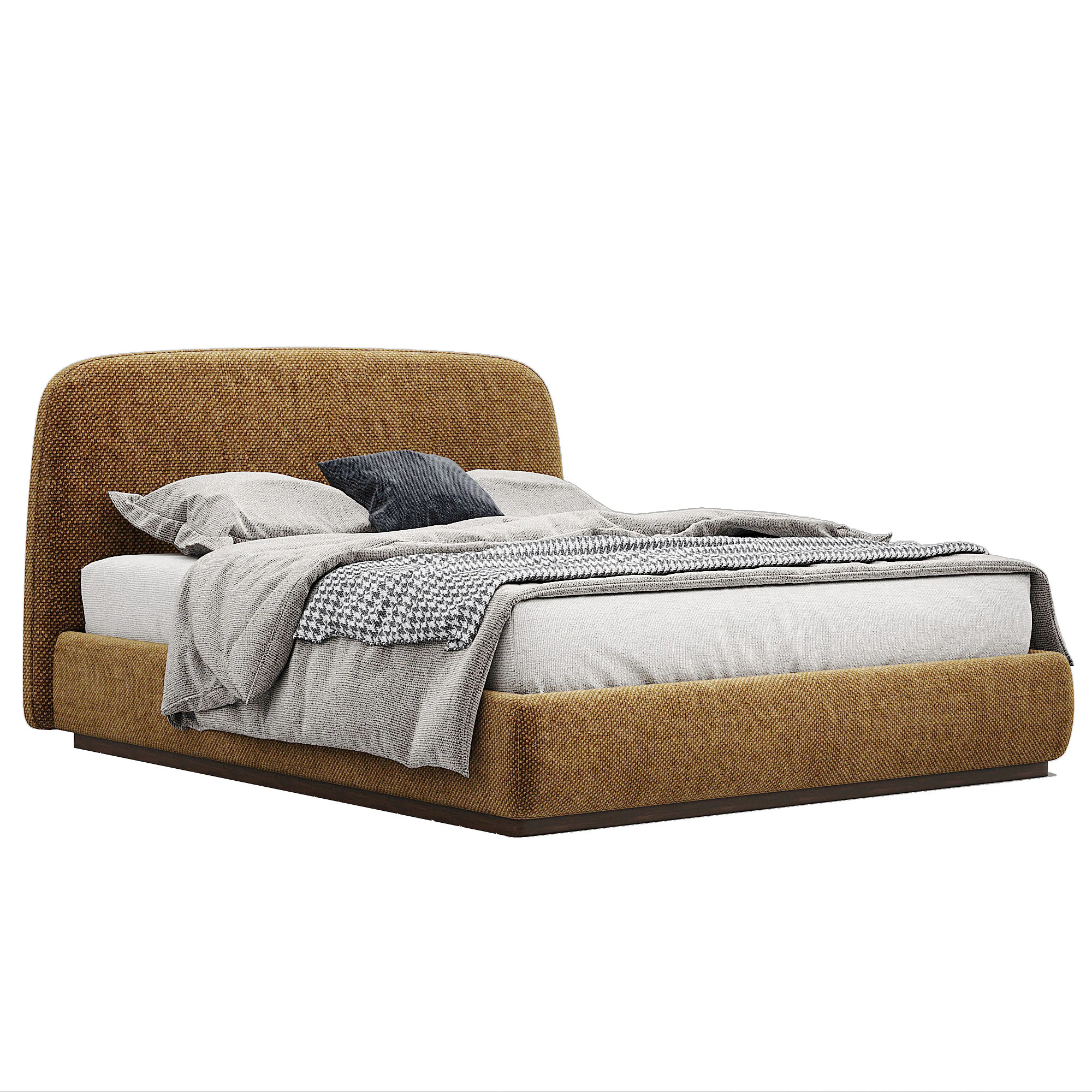 Alhome Velvet Bed 3D Model .c4d .max .obj .3ds .fbx .stl .blend 