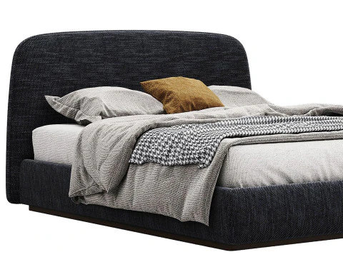 Alhome Velvet Bed 3D Model