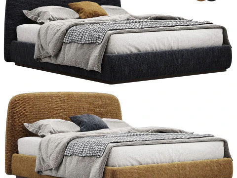 Alhome Velvet Bed 3D Model