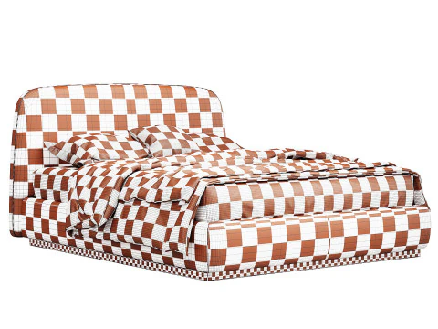 Alhome Velvet Bed 3D Model
