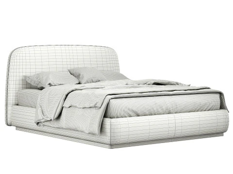 Alhome Velvet Bed 3D Model