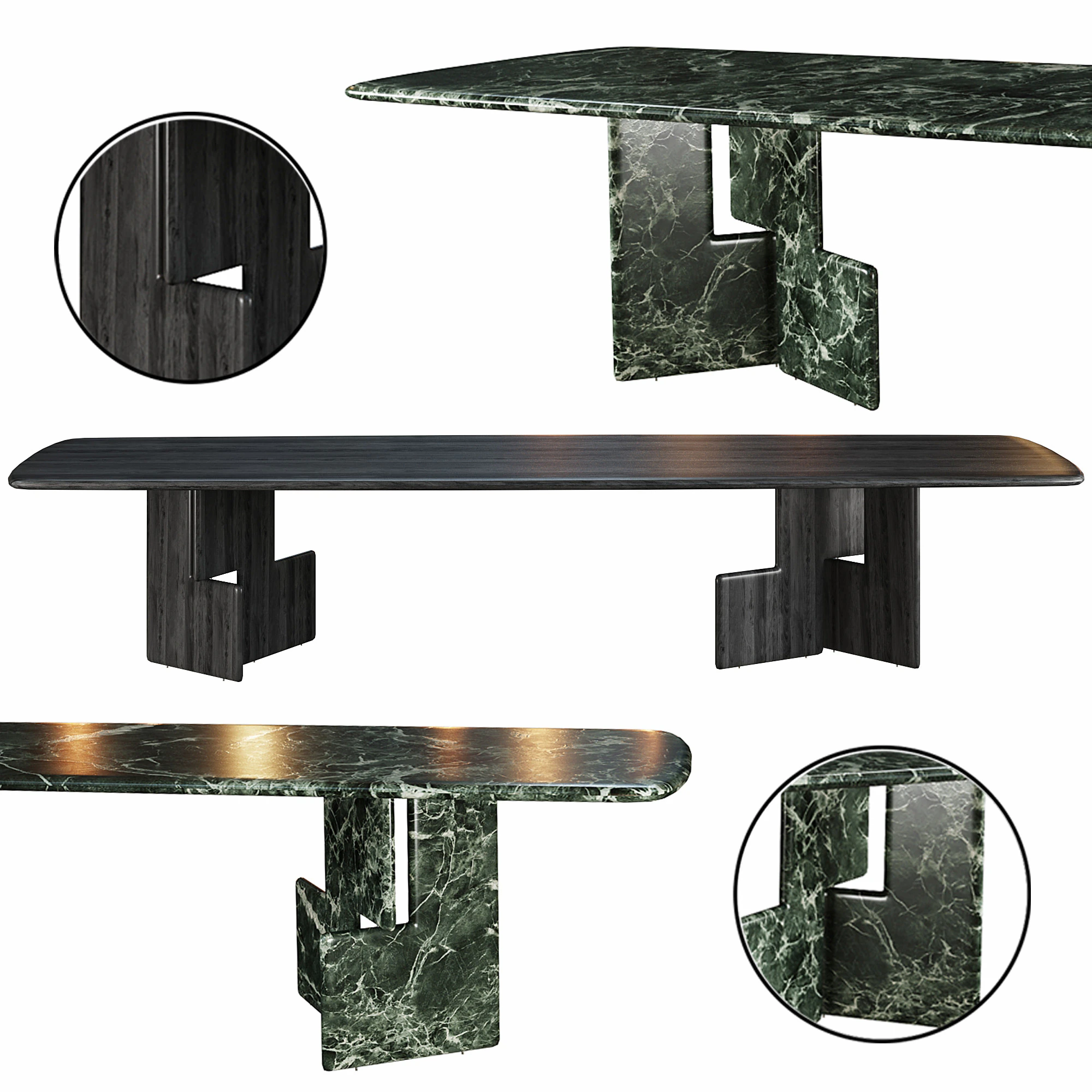 Nico Square dining table 3D Model .c4d .max .obj .3ds .fbx .stl .blend 