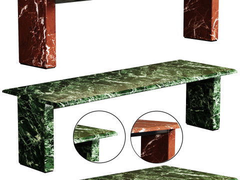 Rectangular Rojo Levanto marble table By BB Italia 3D-Modell