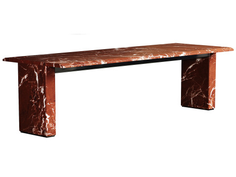 Rectangular Rojo Levanto marble table By BB Italia 3D Model