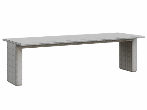 Rectangular Rojo Levanto marble table By BB Italia 3D Model