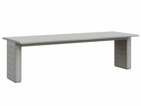 Rectangular Rojo Levanto marble table By BB Italia 3D Model