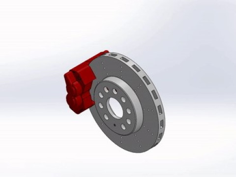 Braking system disc calipers and piston 3D Model