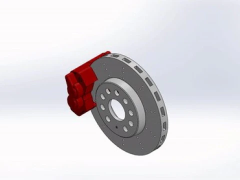 Remsysteem schijfremklauwen en zuiger 3D Model