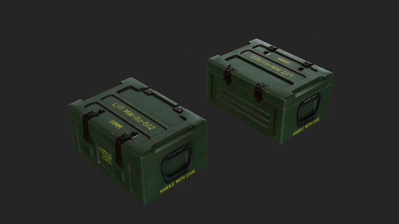 Ammo crate 3D Model .c4d .max .obj .3ds .fbx .stl .blend 