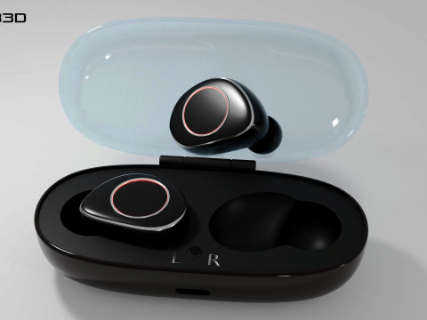 Earbuds earphones 3Dモデル