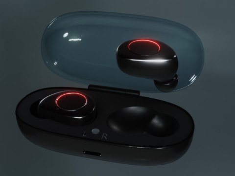 Earbuds earphones 3Dモデル