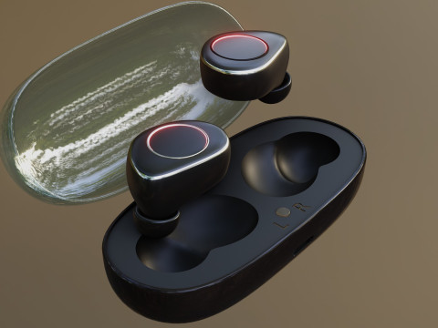 Earbuds earphones 3Dモデル