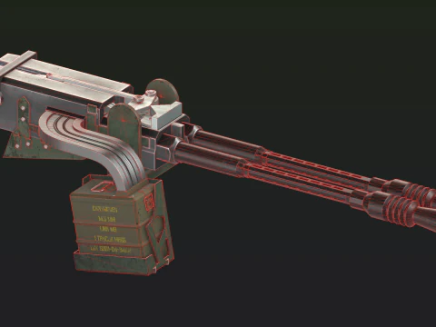 145mm Reaper Machine-gun 3D Model