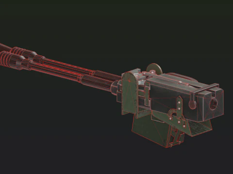 145mm Reaper Machine-gun 3D Model