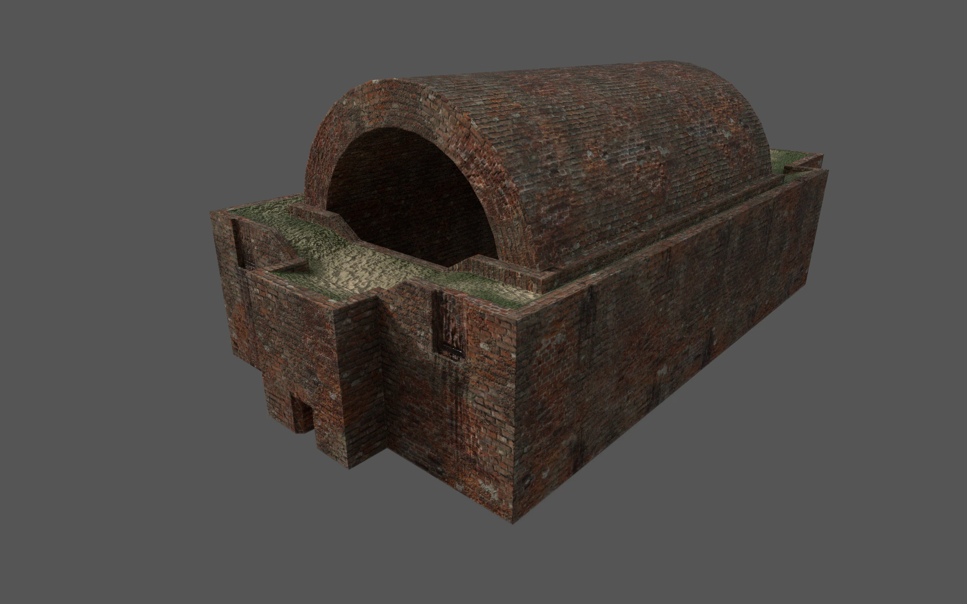 Old Brick Building 3D Model .c4d .max .obj .3ds .fbx .stl .blend 