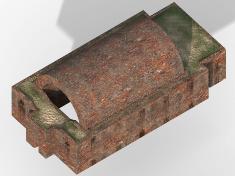 Old Brick Building 3D मॉडल