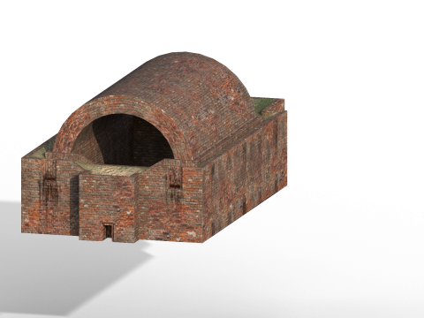 Old Brick Building 3D मॉडल