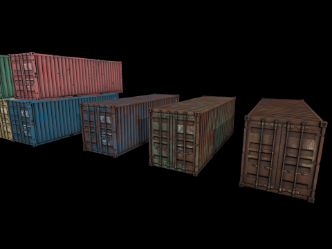 Cargo Containers 3D मॉडल