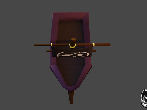 Stylized Pirate Ship Low Poly 3D-Modell