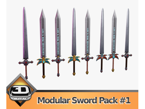 Modular Sword Pack 1 Modelo 3D