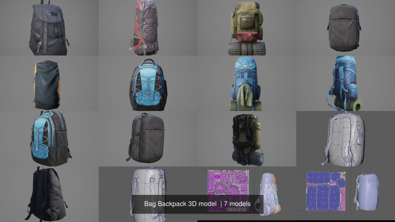 Backpack 3D Модель .c4d .max .obj .3ds .fbx .stl .blend 