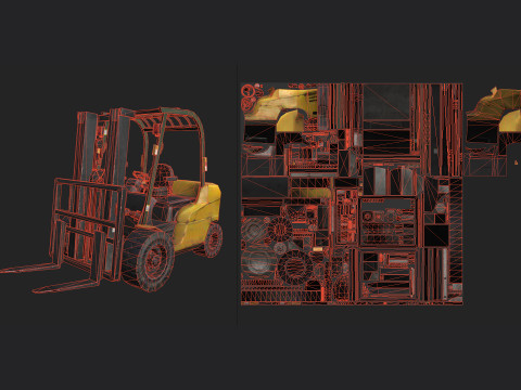 Forklift 001 Modello 3D