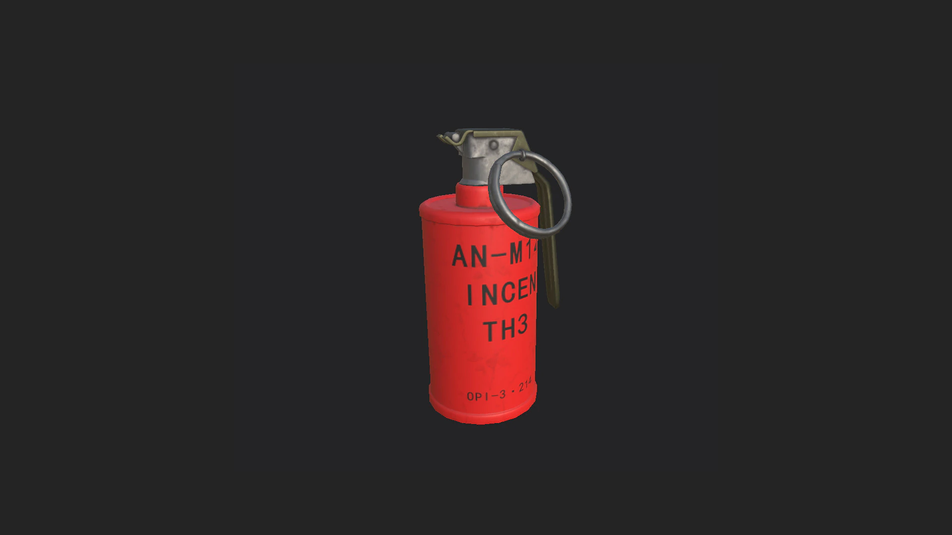 Hand Grenade 001 3D Model .c4d .max .obj .3ds .fbx .stl .blend