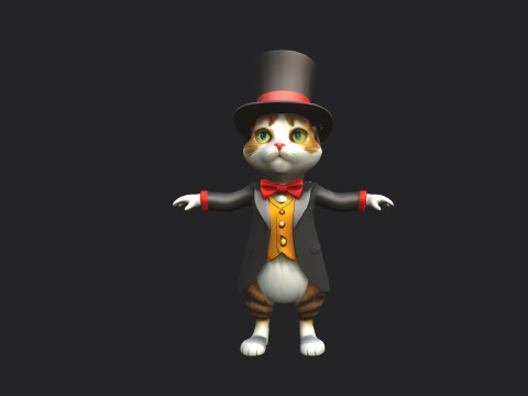 Gentleman Cat Model 001 Modelo 3D