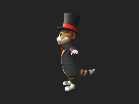 Gentleman Cat Model 001 3D Model