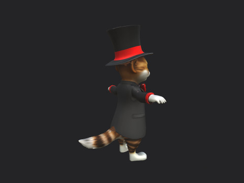 Gentleman Cat Model 001 3D Model