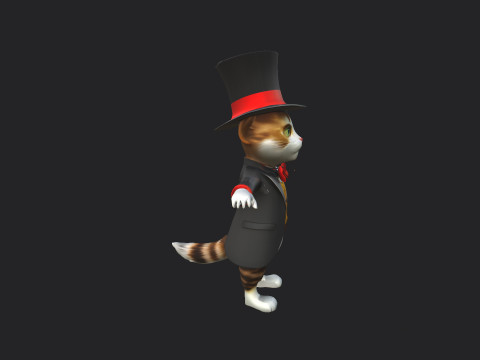 Gentleman Cat Model 001 3D Model