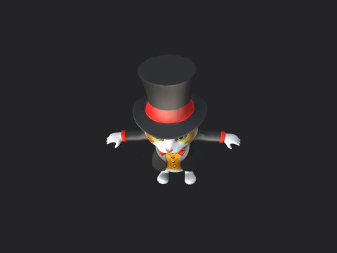 Gentleman Cat Model 001 3D Model
