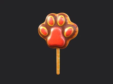 बिल्ली पंजा कैंडी 001 3D मॉडल