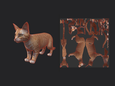 Cat 001 3Dモデル