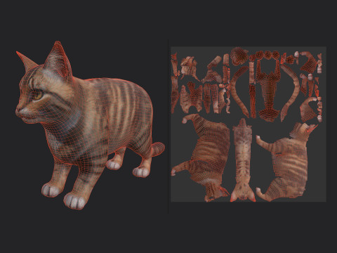 Cat 001 3D Model