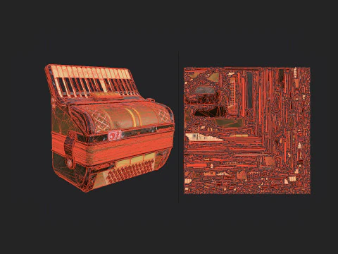 아코디언 002 3D 모델