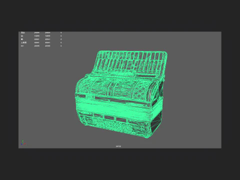 아코디언 002 3D 모델