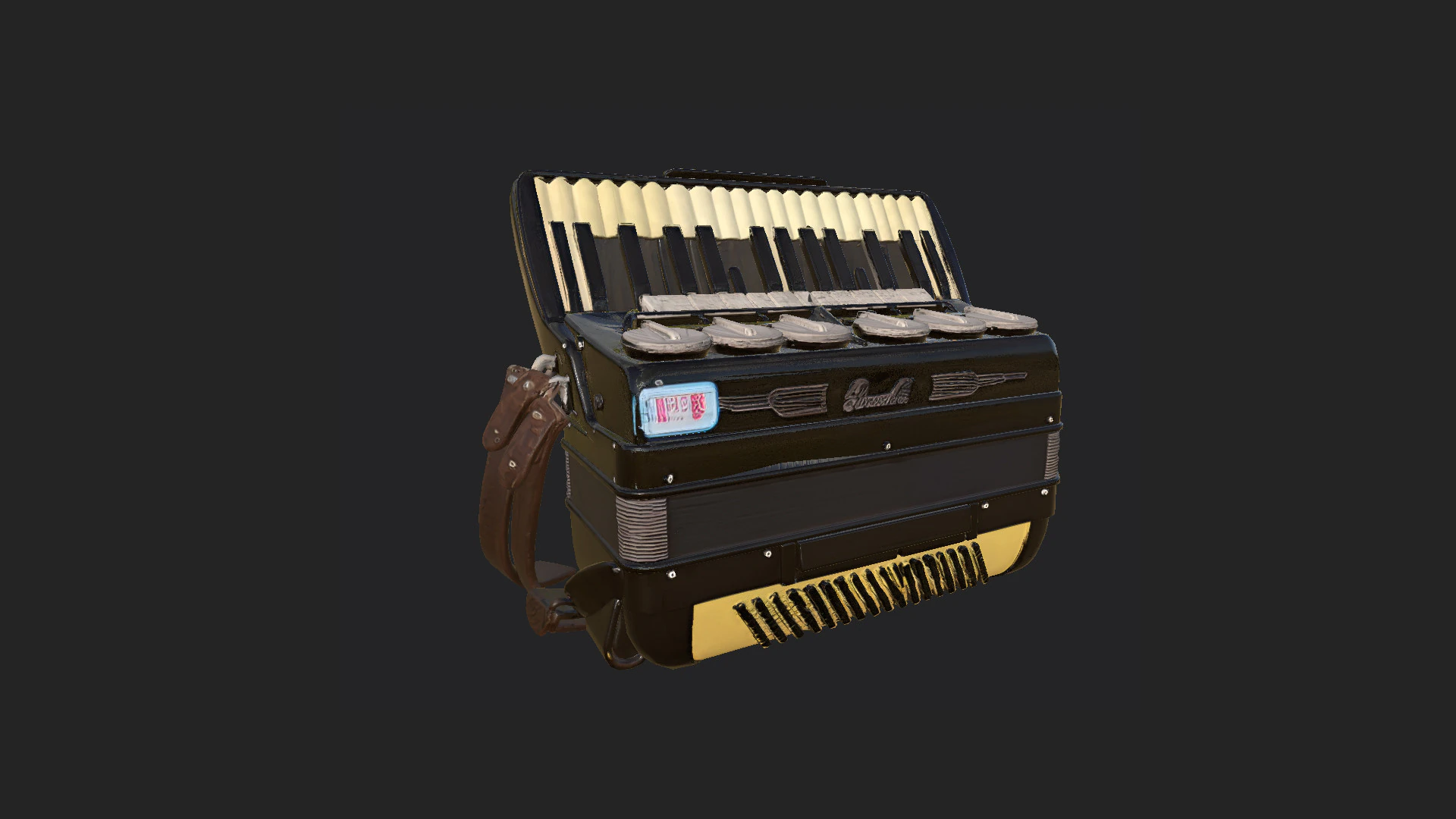 Accordion 004 3D Model .c4d .max .obj .3ds .fbx .stl .blend