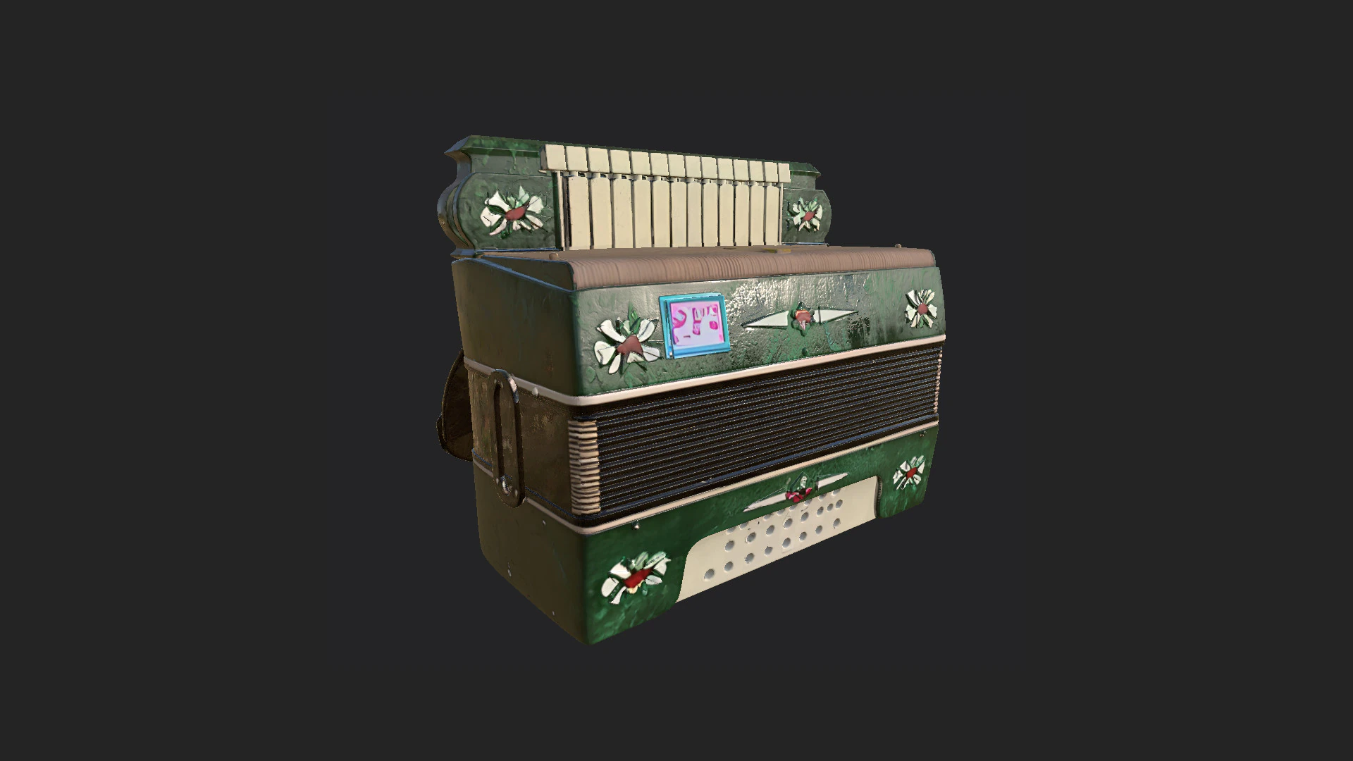 Accordion 006 3D Model .c4d .max .obj .3ds .fbx .stl .blend 