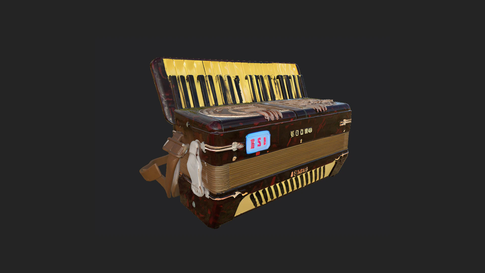Accordion 007 3D Model .c4d .max .obj .3ds .fbx .stl .blend 