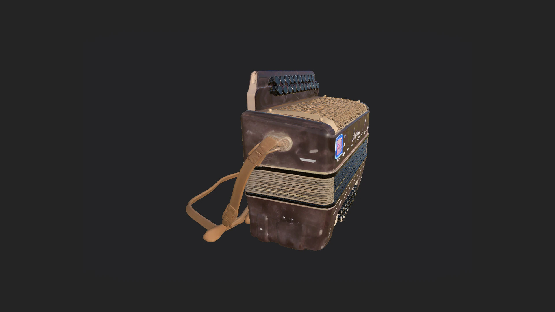 Accordion 008 3D Model .c4d .max .obj .3ds .fbx .stl .blend 