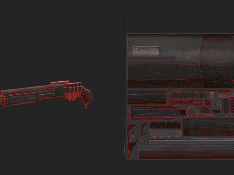 Pistol 001 3D Model